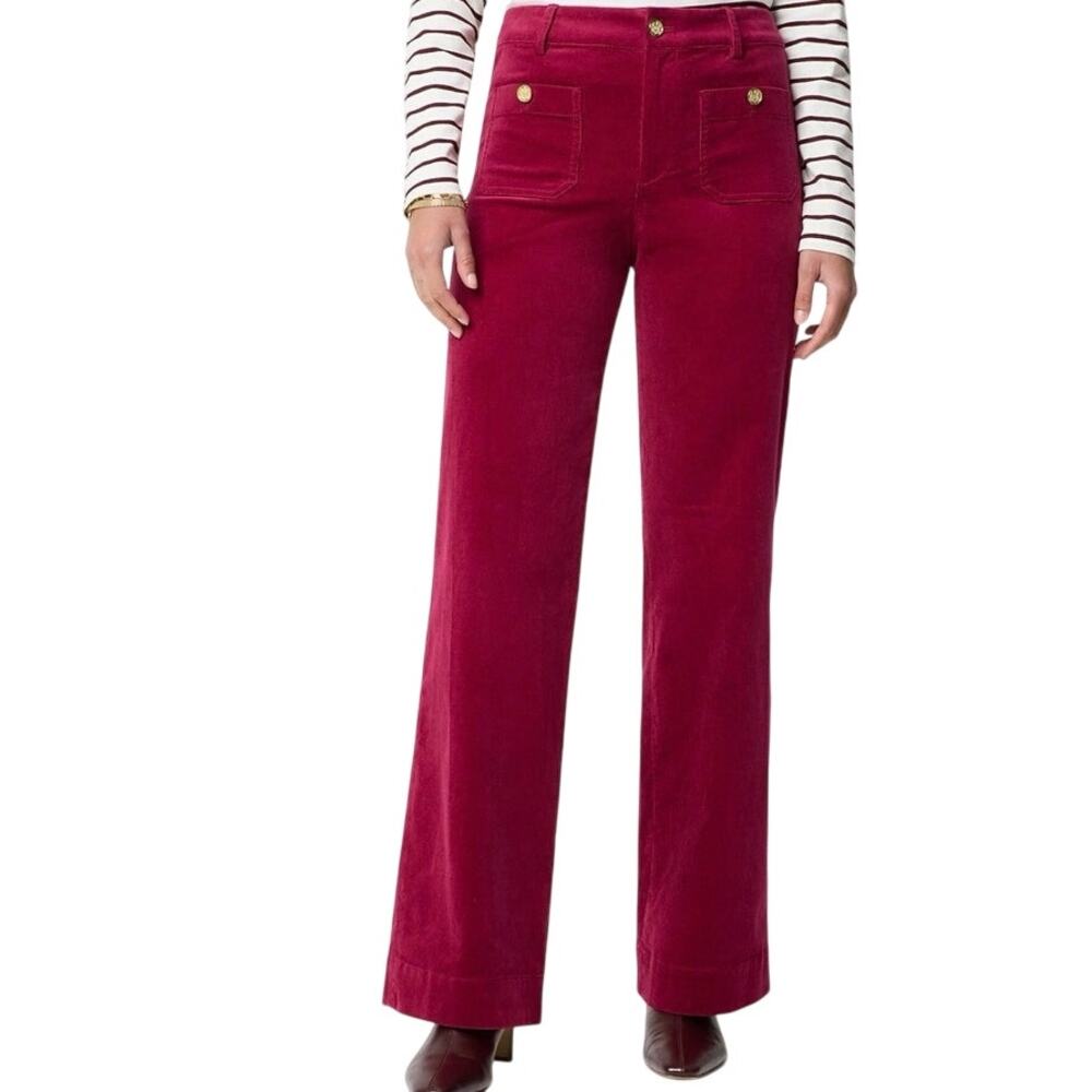 J.Crew Corduroy Lizzie Patch Pocket High Rise Pants, Berry Pink, Size 31 NWT